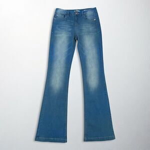 NEW Kensie Jeans High Rise Flare Trouser Hem Denim Size 26
